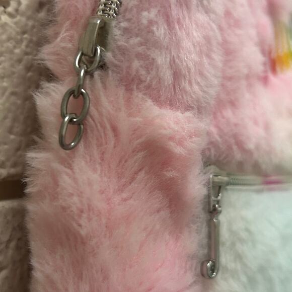 Juicy Couture Fluffy Plush Rainbow Mini Backpack - Picture 3 of 7